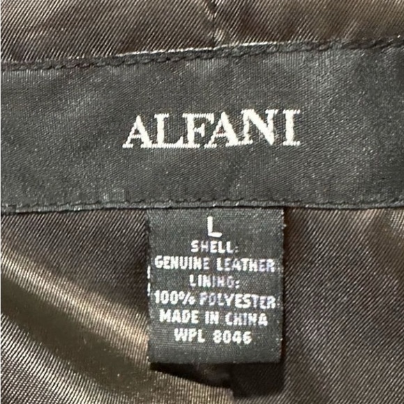 Alfani Brown Leather Jacket with Textured Finish - Picture 7 of 7
